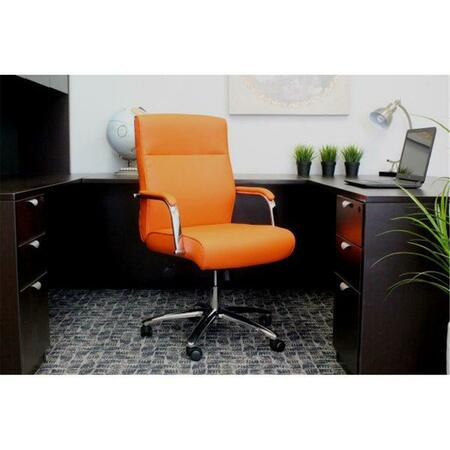 NORSTAR Orange Mid Back Executive Chair in CP, Chrome Arm Base B696C-OR